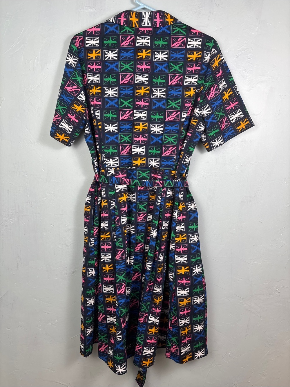 Boden Anastasia Union Jack Pattern British Flag Collared Shirtdress - Picture 3 of 10